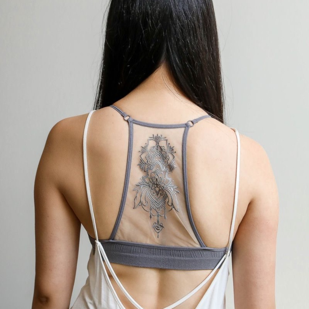 Tattoo Mesh Racerback Bralette - Picture 5 of 6